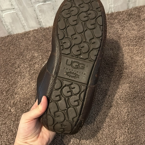 UGG Ascot Leather Men\'s Casual Comfort Slipper Loafers dark brown main image 6